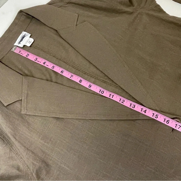 Melrose & Market Blazer Womens Size Medium Brown Cotton One Button Closure - Picture 8 of 9